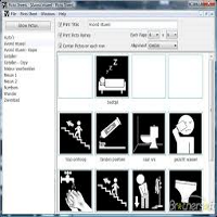 Screenshot van het programma Picto Selector met enkele zwart wit Sclera symbolen